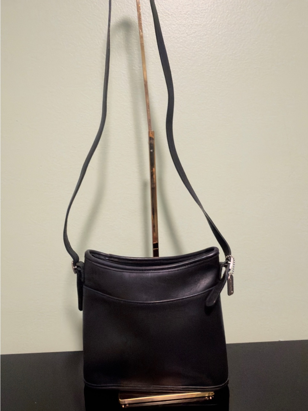 1999 Vintage Coach Mambo 9062 Black leather crossbody/ shoulder bag EUC - Picture 2 of 9